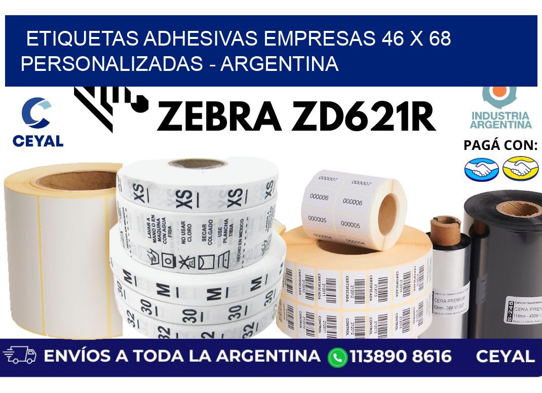 etiquetas adhesivas empresas 46 x 68 personalizadas - Argentina