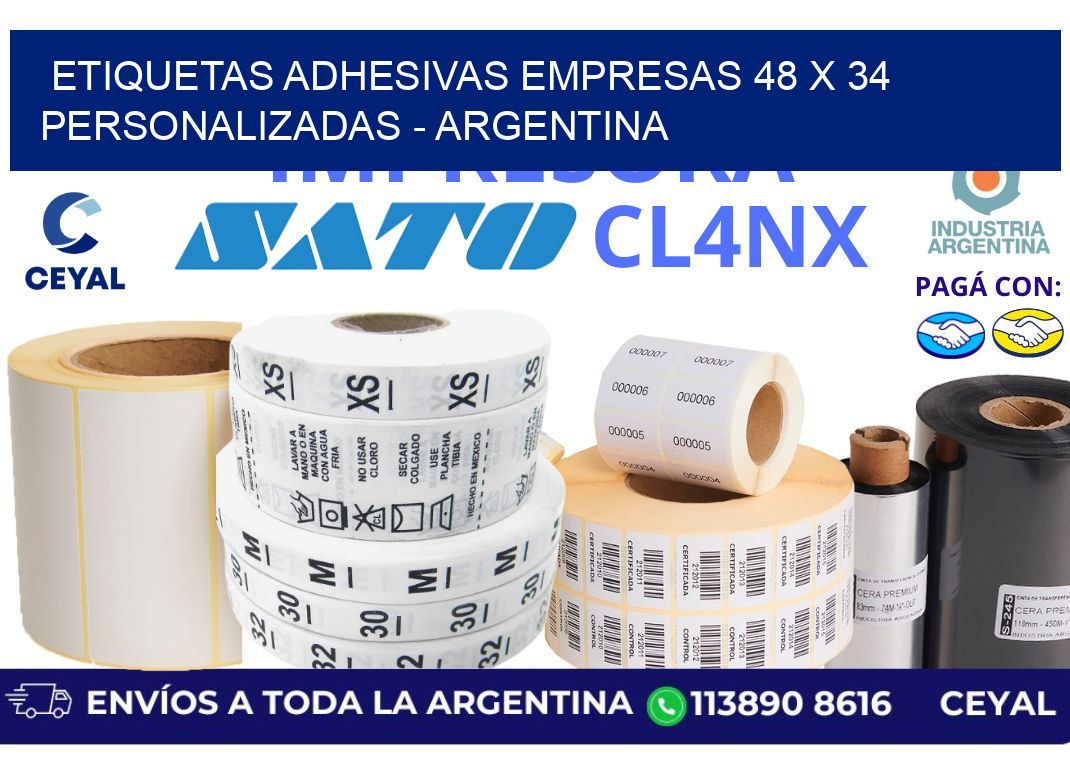 etiquetas adhesivas empresas 48 x 34 personalizadas - Argentina
