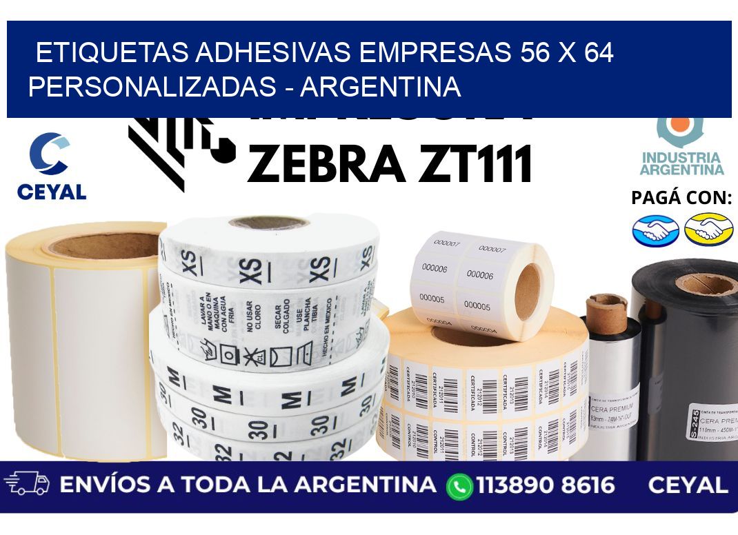 etiquetas adhesivas empresas 56 x 64 personalizadas - Argentina