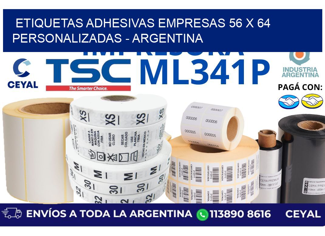 etiquetas adhesivas empresas 56 x 64 personalizadas - Argentina
