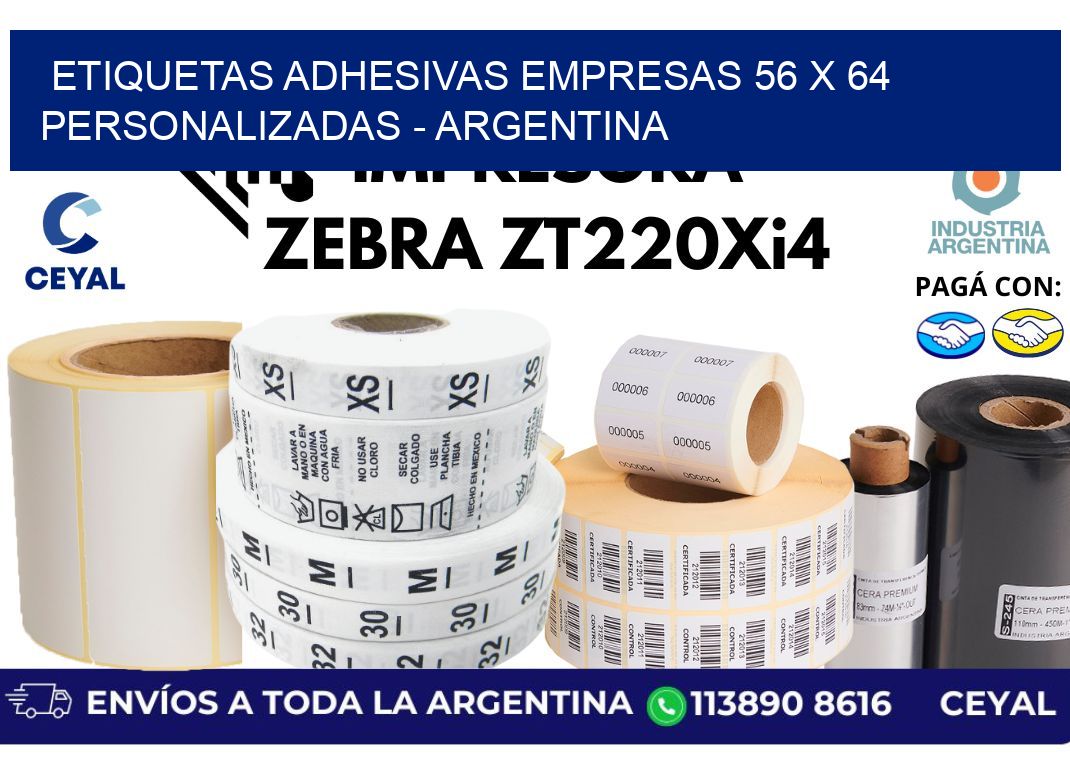 etiquetas adhesivas empresas 56 x 64 personalizadas – Argentina