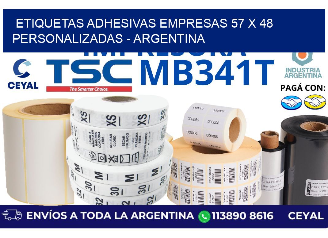 etiquetas adhesivas empresas 57 x 48 personalizadas – Argentina