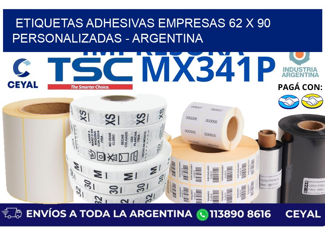 etiquetas adhesivas empresas 62 x 90 personalizadas - Argentina