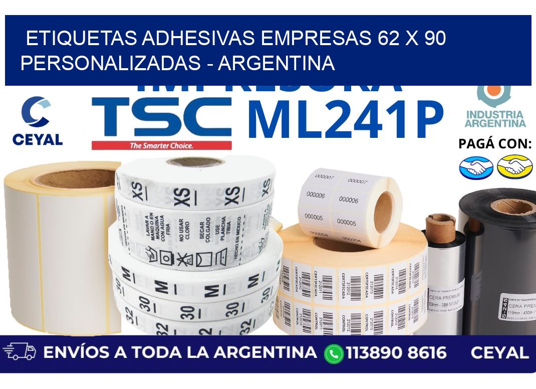 etiquetas adhesivas empresas 62 x 90 personalizadas – Argentina