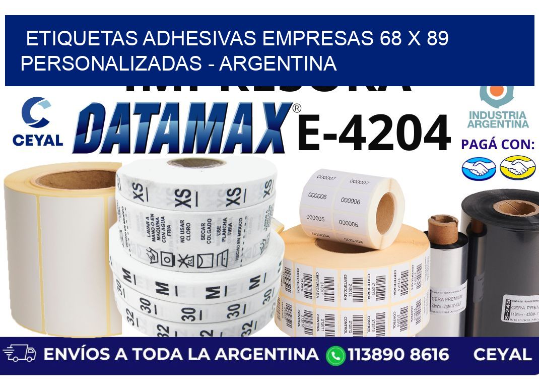 etiquetas adhesivas empresas 68 x 89 personalizadas - Argentina