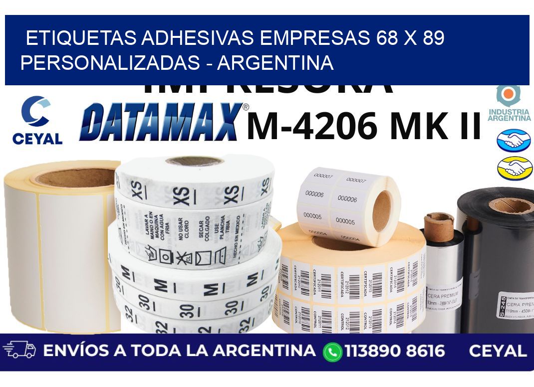 etiquetas adhesivas empresas 68 x 89 personalizadas – Argentina