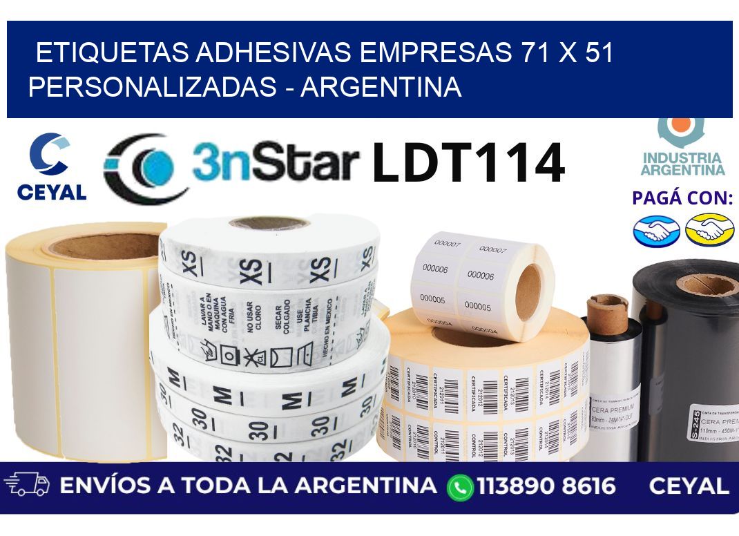 etiquetas adhesivas empresas 71 x 51 personalizadas - Argentina