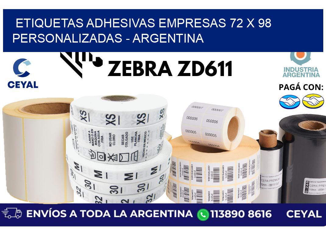 etiquetas adhesivas empresas 72 x 98 personalizadas - Argentina