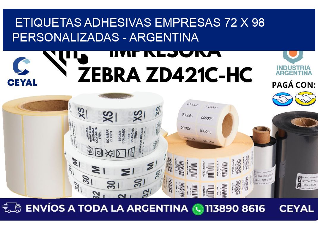 etiquetas adhesivas empresas 72 x 98 personalizadas - Argentina