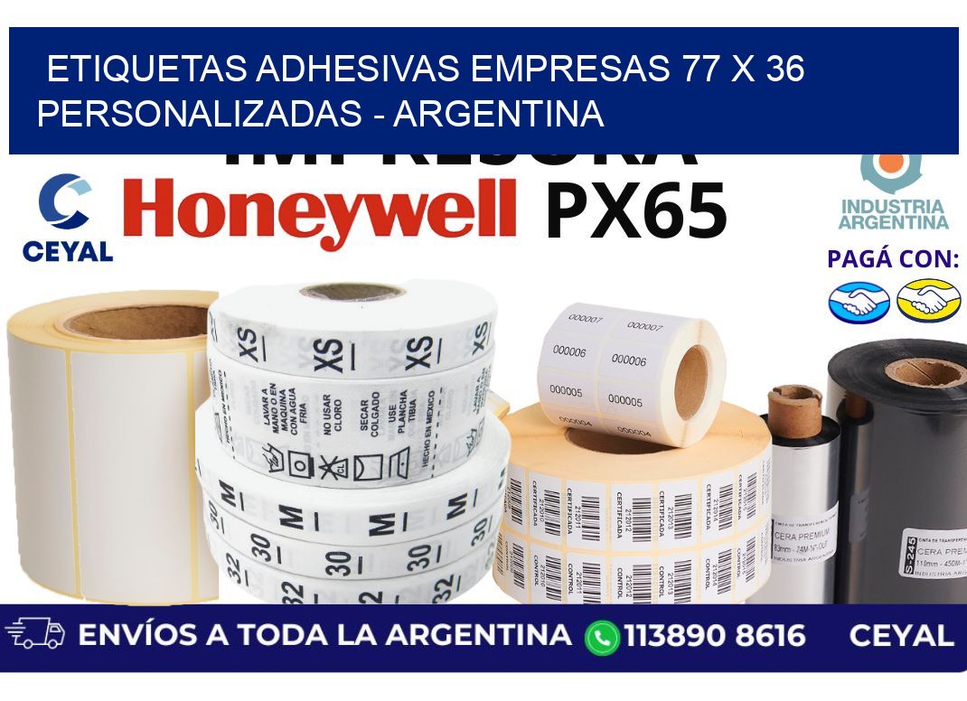etiquetas adhesivas empresas 77 x 36 personalizadas - Argentina