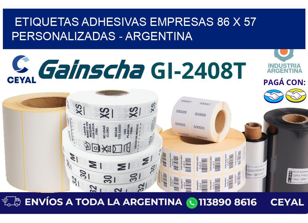 etiquetas adhesivas empresas 86 x 57 personalizadas - Argentina
