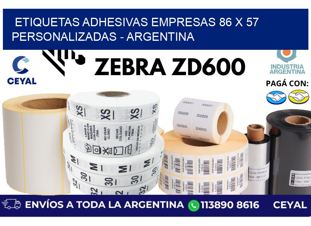 etiquetas adhesivas empresas 86 x 57 personalizadas – Argentina