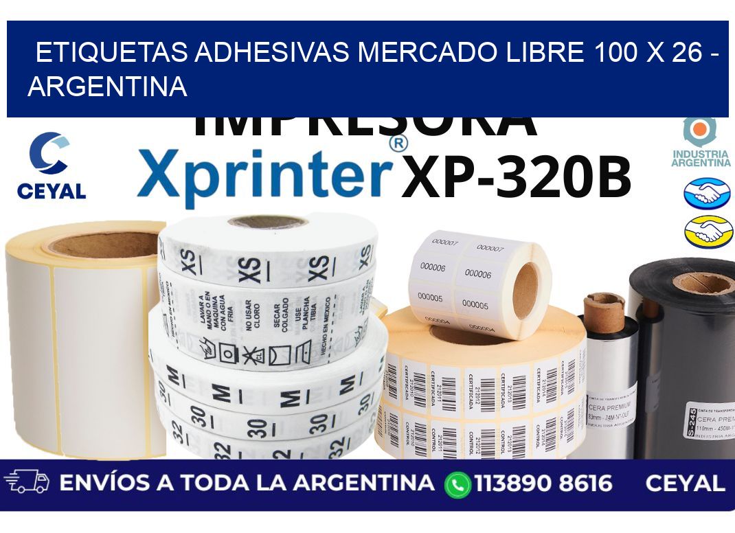etiquetas adhesivas mercado libre 100 x 26 - Argentina