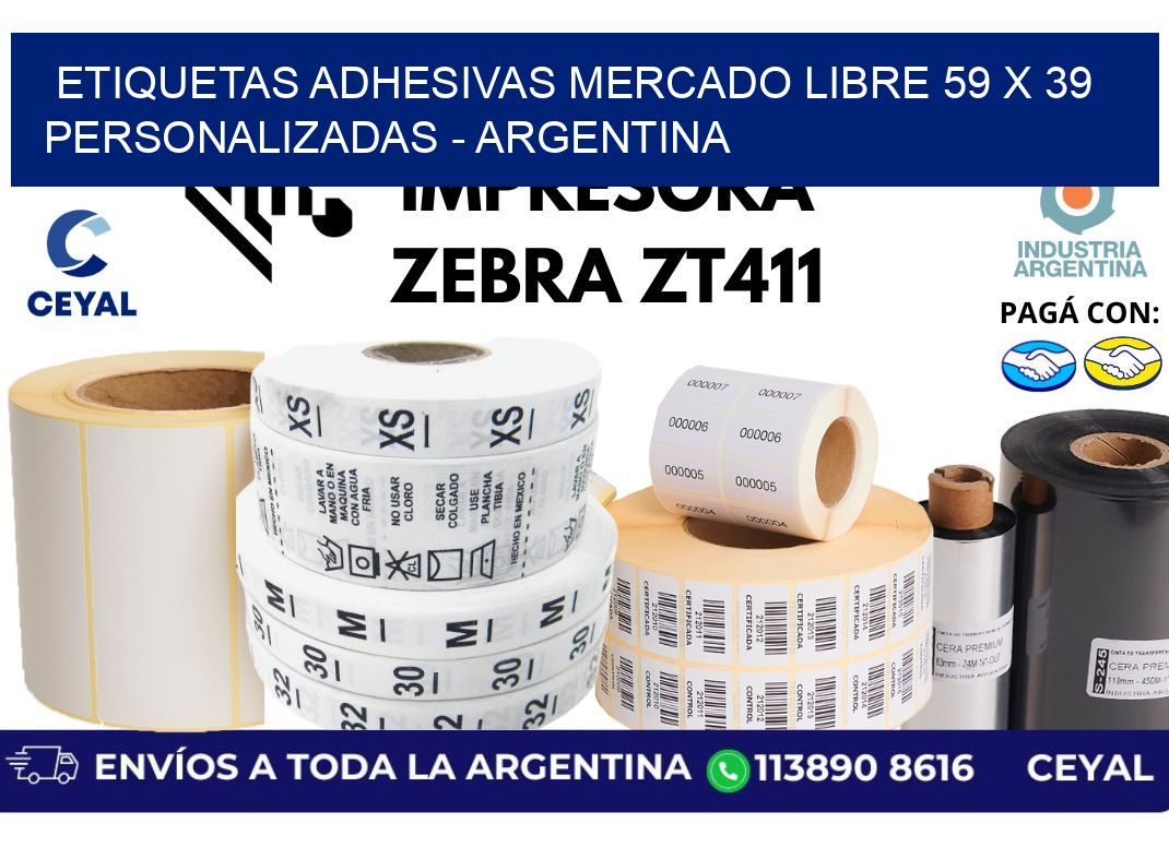 etiquetas adhesivas mercado libre 59 x 39 personalizadas - Argentina