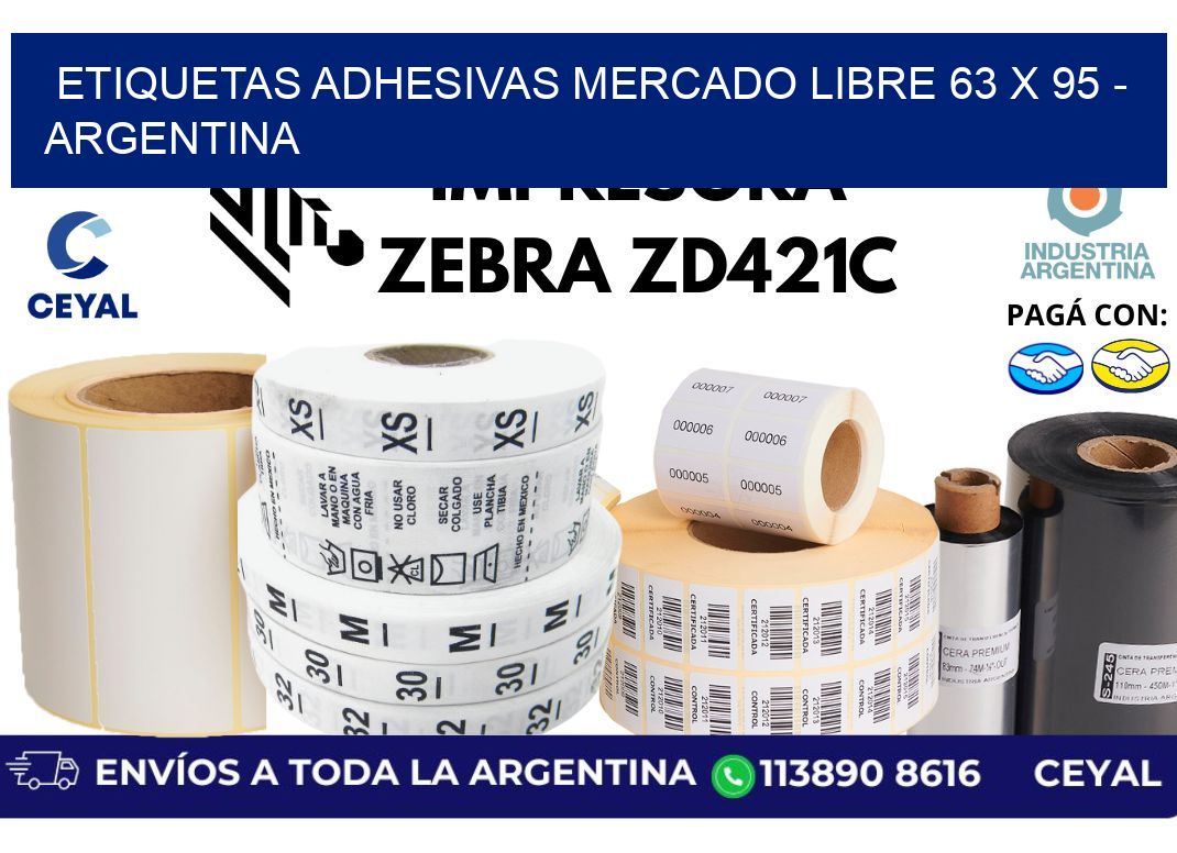 etiquetas adhesivas mercado libre 63 x 95 - Argentina