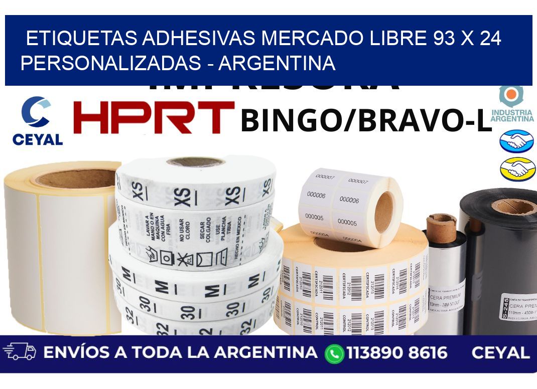 etiquetas adhesivas mercado libre 93 x 24 personalizadas - Argentina