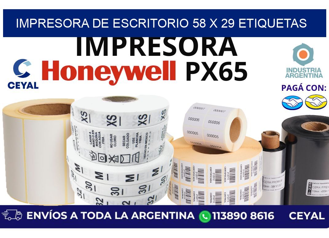 impresora de escritorio 58 x 29 etiquetas