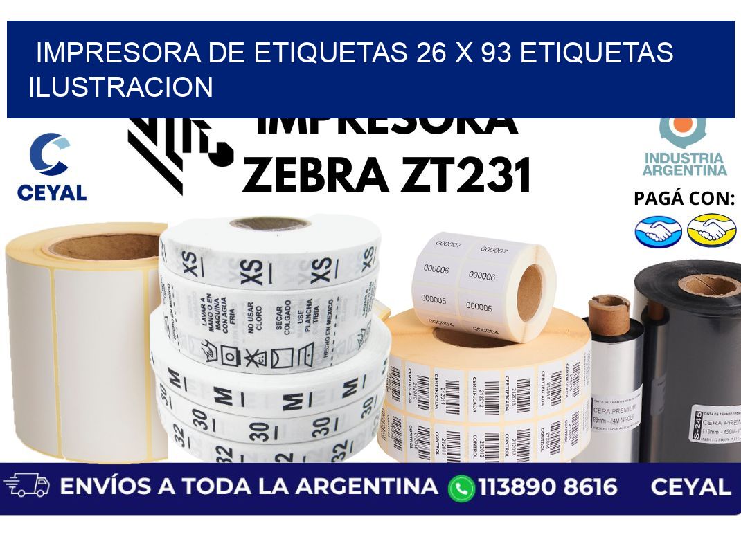 impresora de etiquetas 26 x 93 etiquetas ilustracion