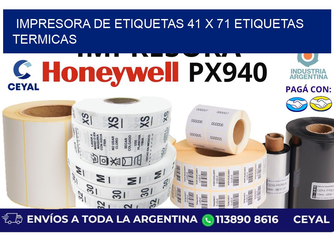 impresora de etiquetas 41 x 71 etiquetas termicas