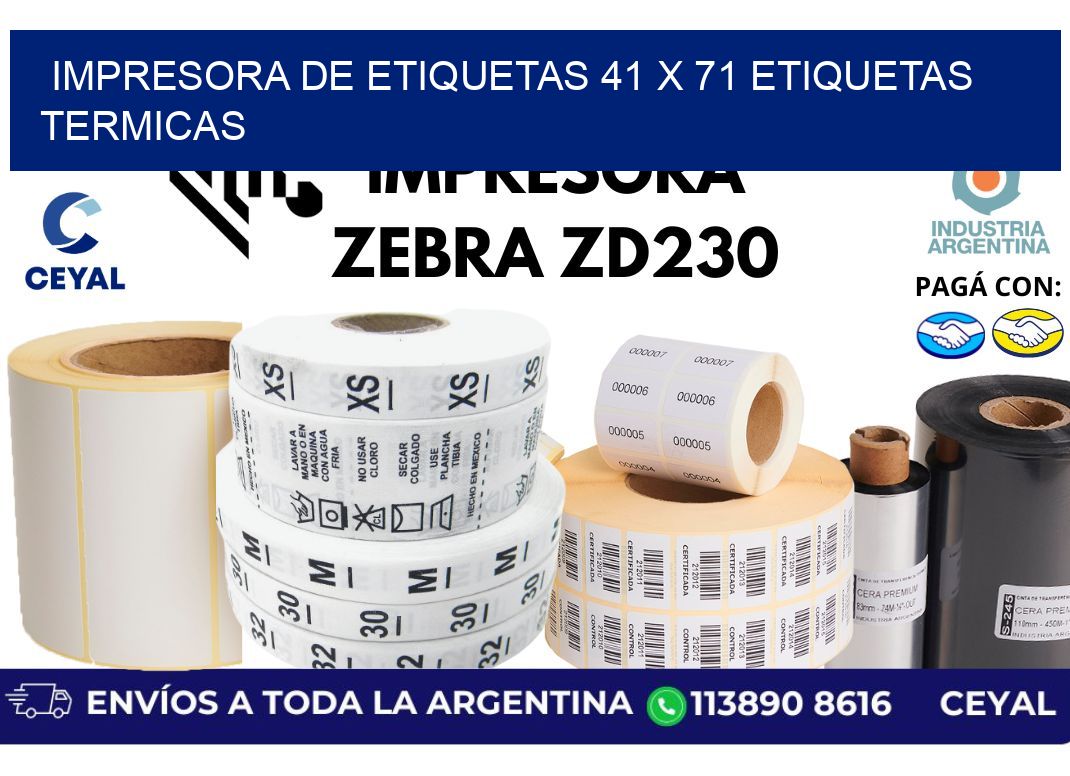 impresora de etiquetas 41 x 71 etiquetas termicas