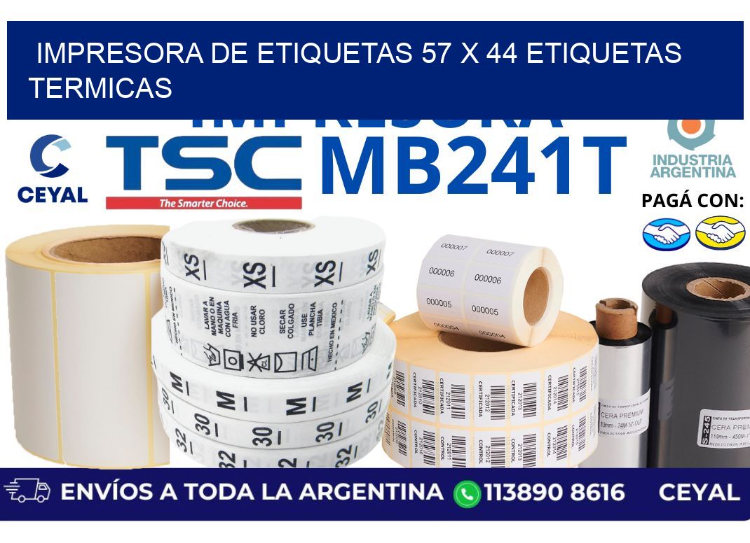 impresora de etiquetas 57 x 44 etiquetas termicas