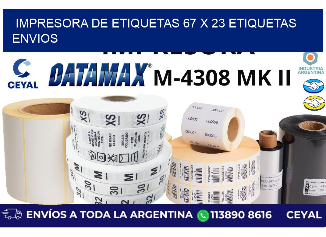 impresora de etiquetas 67 x 23 etiquetas envios