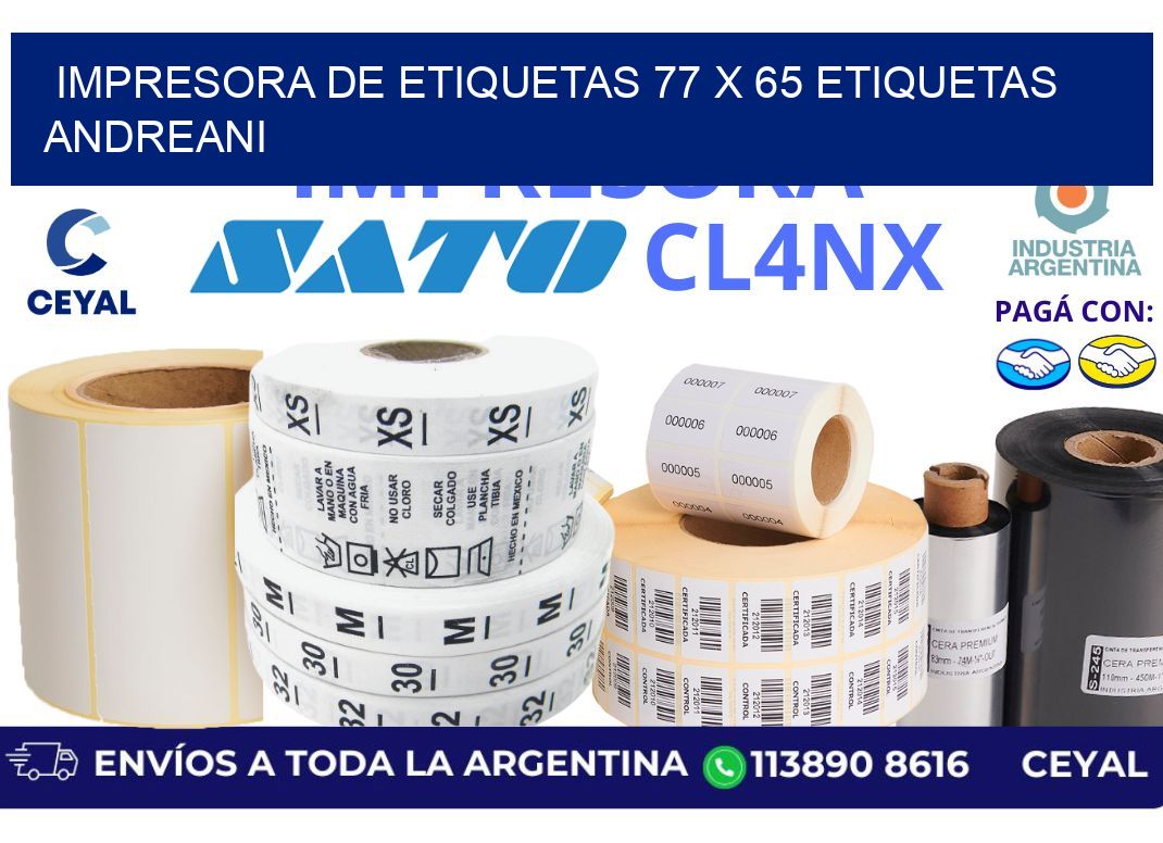 impresora de etiquetas 77 x 65 etiquetas andreani