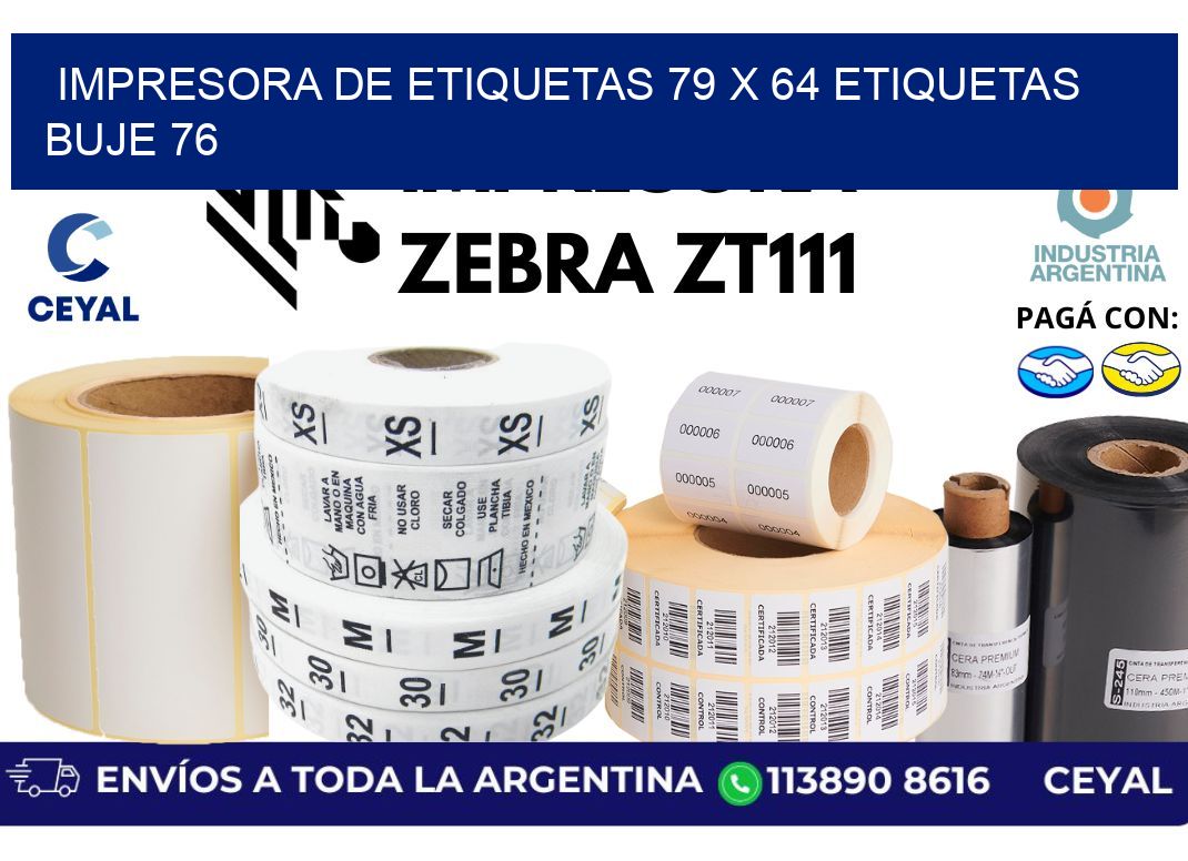 impresora de etiquetas 79 x 64 etiquetas buje 76
