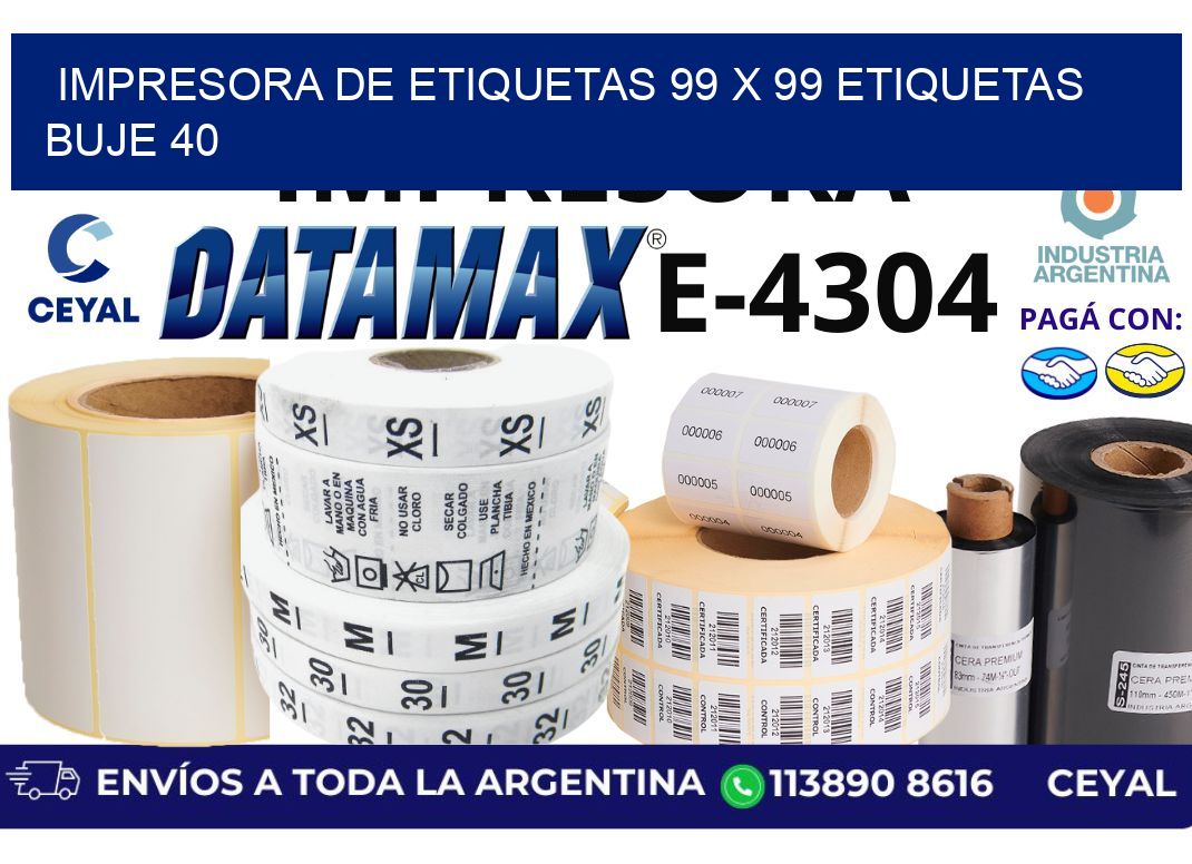 impresora de etiquetas 99 x 99 etiquetas buje 40