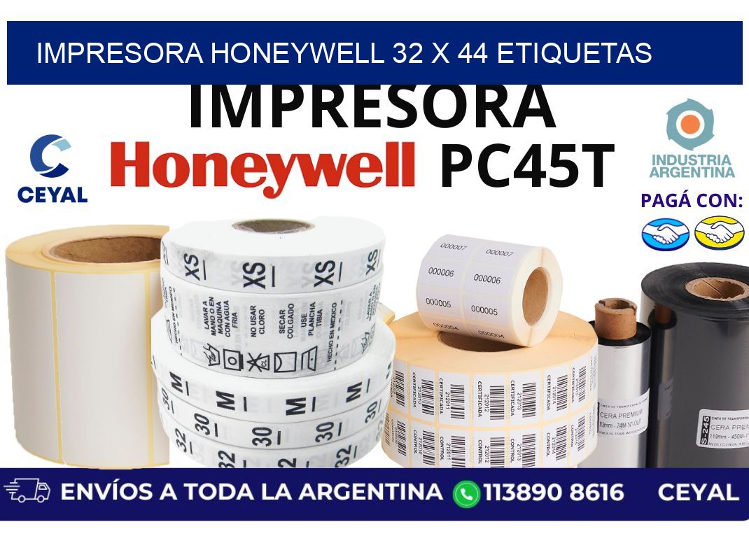 impresora honeywell 32 x 44 etiquetas
