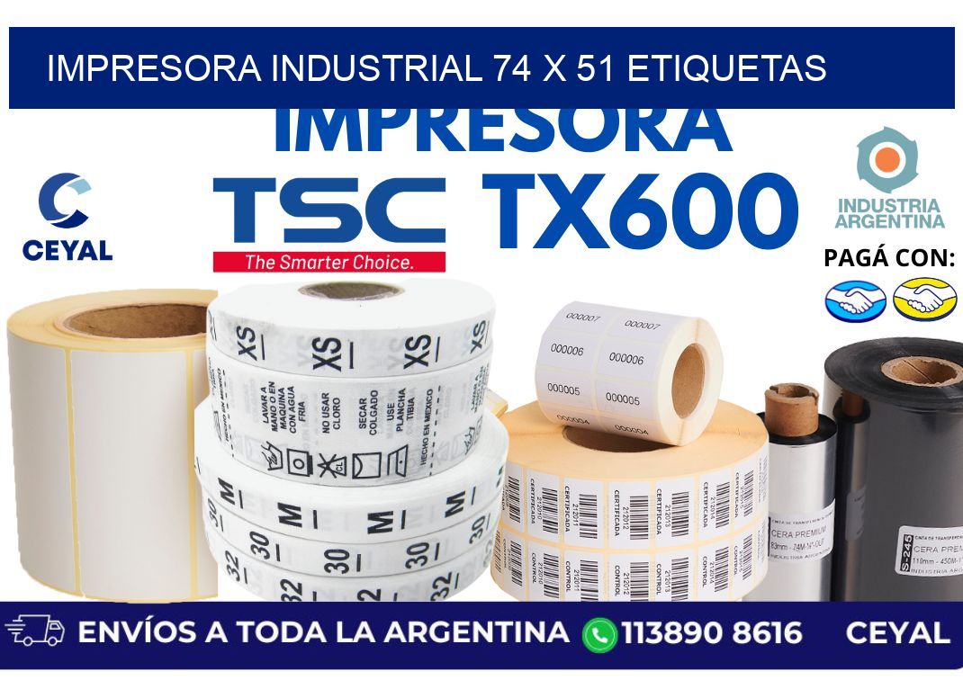 impresora industrial 74 x 51 etiquetas