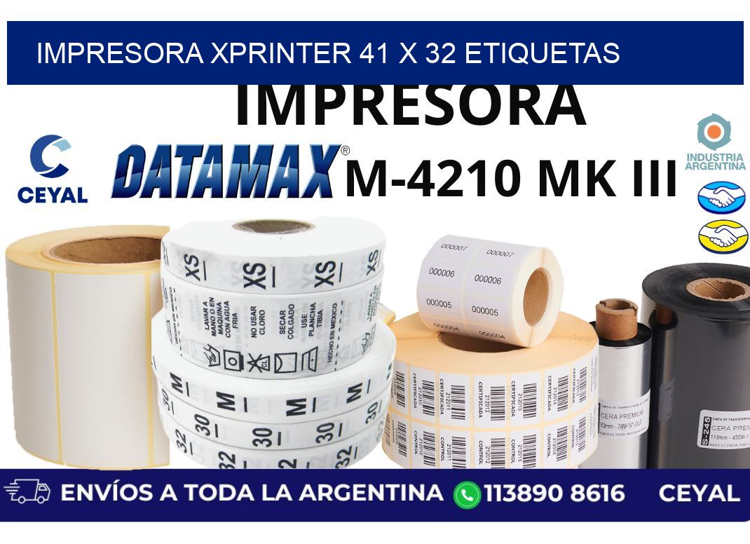 impresora xprinter 41 x 32 etiquetas