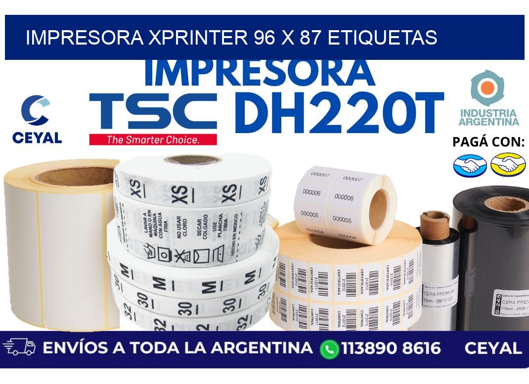 impresora xprinter 96 x 87 etiquetas