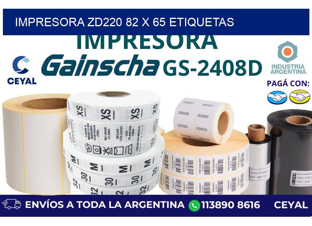 impresora zd220 82 x 65 etiquetas
