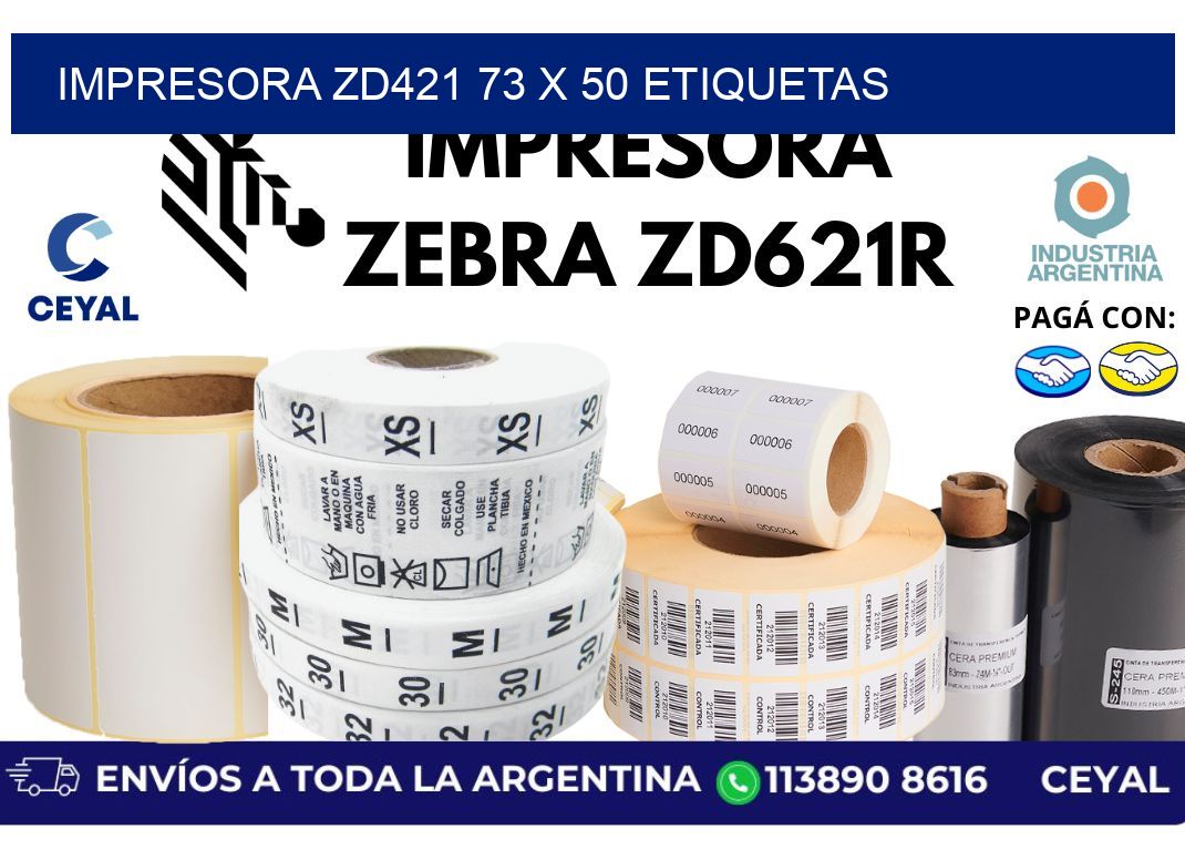 impresora zd421 73 x 50 etiquetas