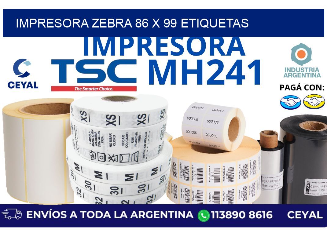 impresora zebra 86 x 99 etiquetas