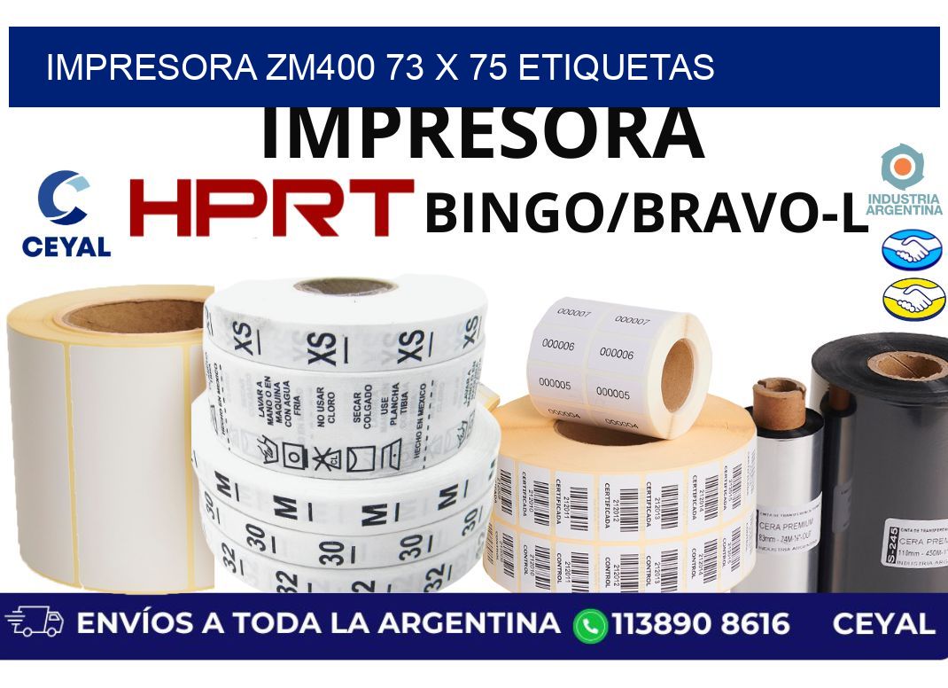 impresora zm400 73 x 75 etiquetas