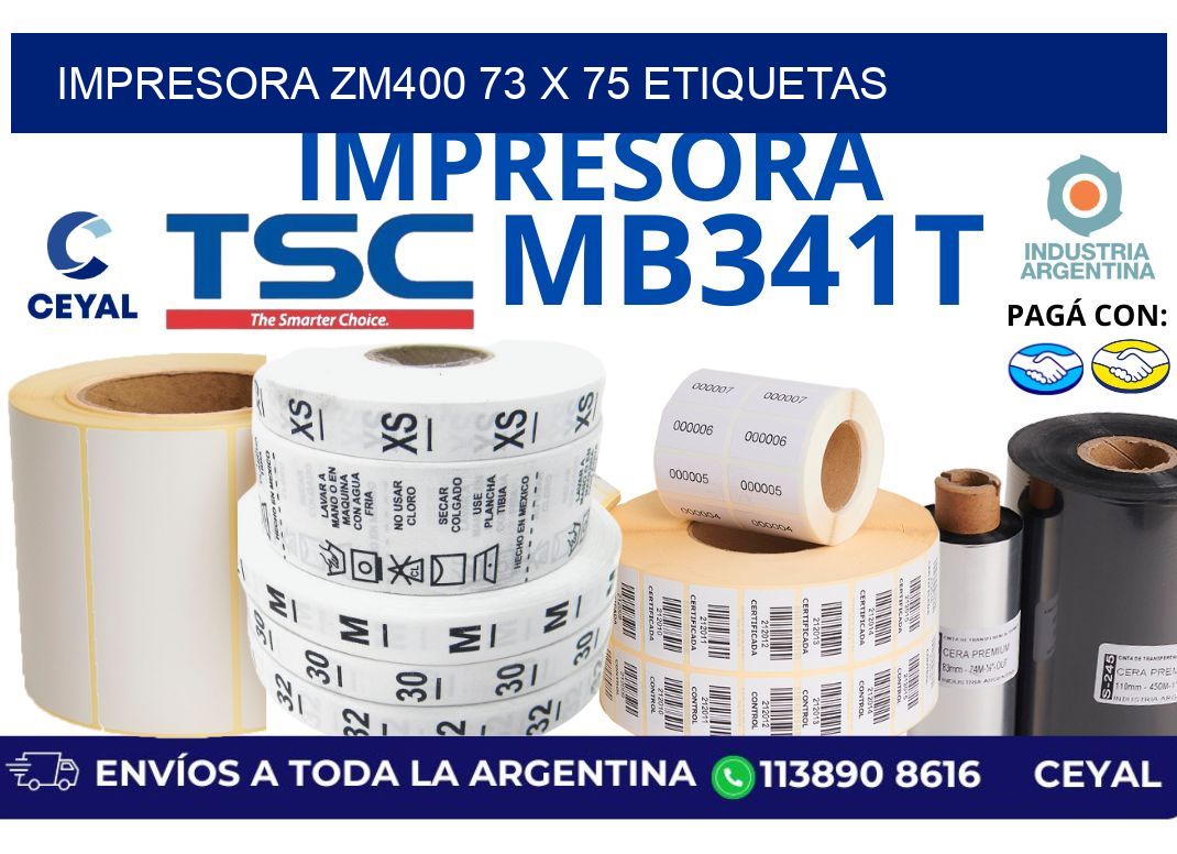 impresora zm400 73 x 75 etiquetas