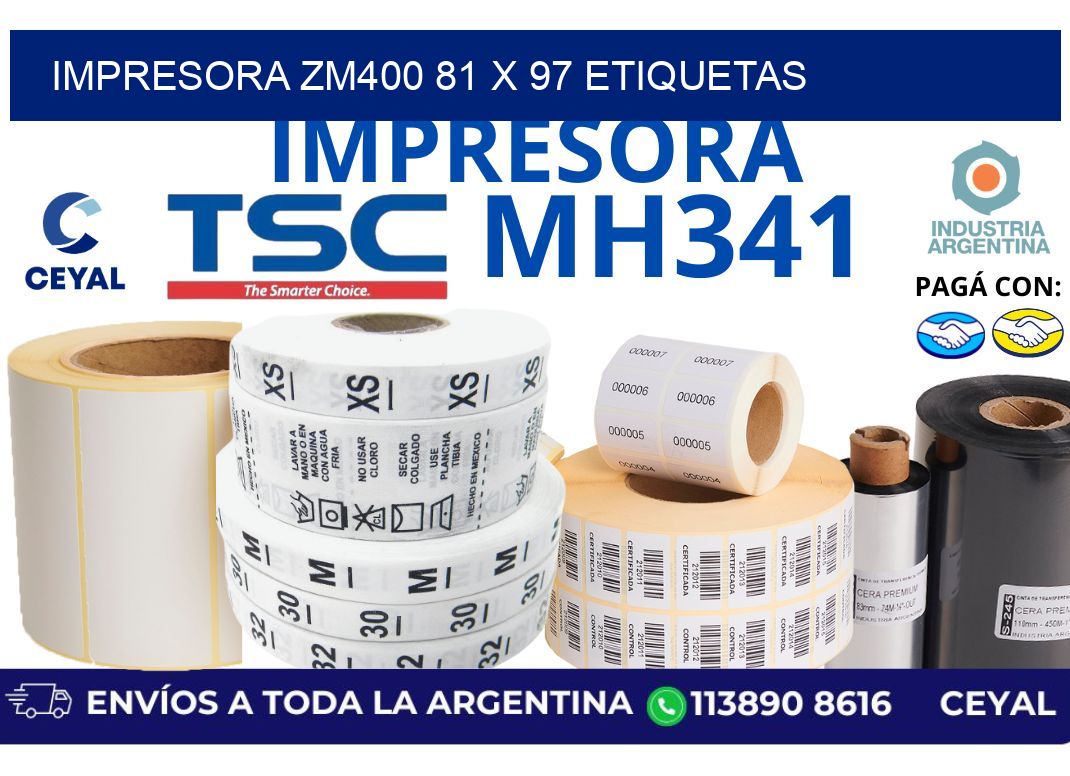 impresora zm400 81 x 97 etiquetas