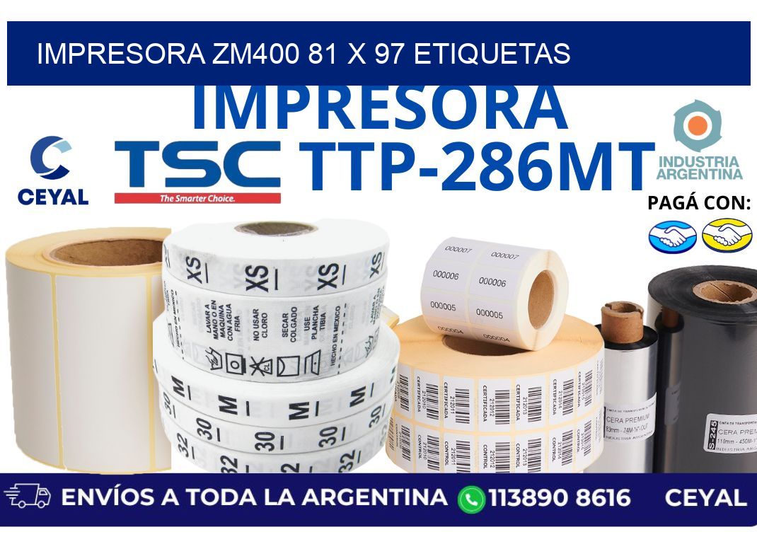 impresora zm400 81 x 97 etiquetas