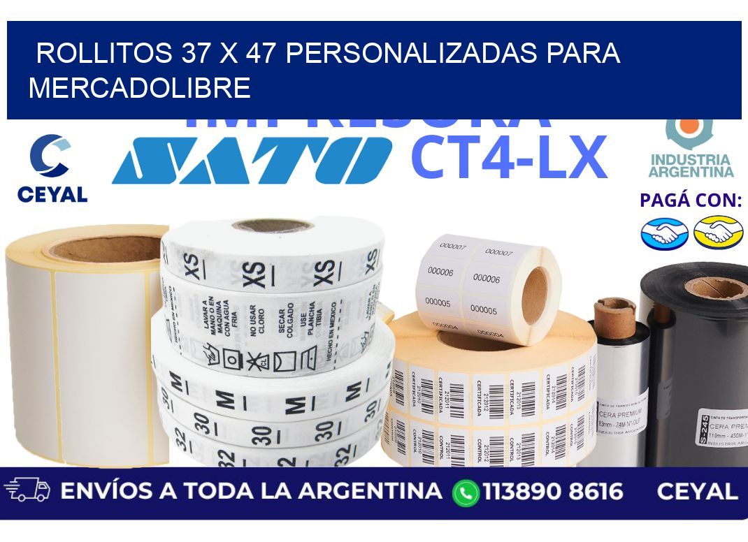 rollitos 37 x 47 personalizadas para mercadolibre