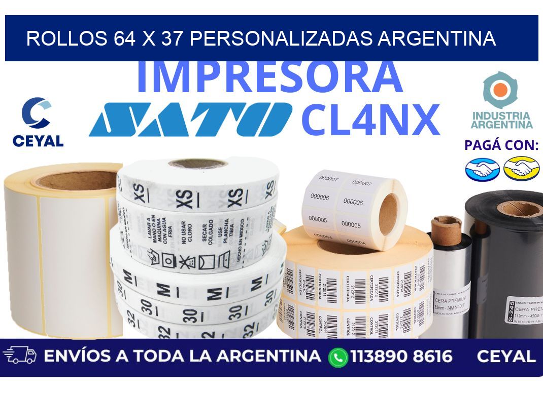 rollos 64 x 37 personalizadas argentina