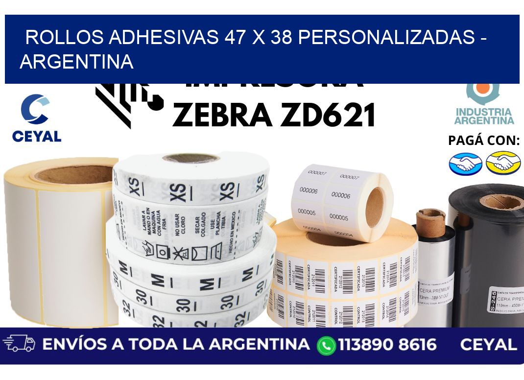 rollos adhesivas 47 x 38 personalizadas – Argentina