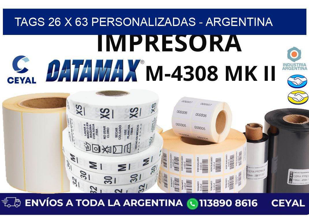 tags 26 x 63 personalizadas - Argentina