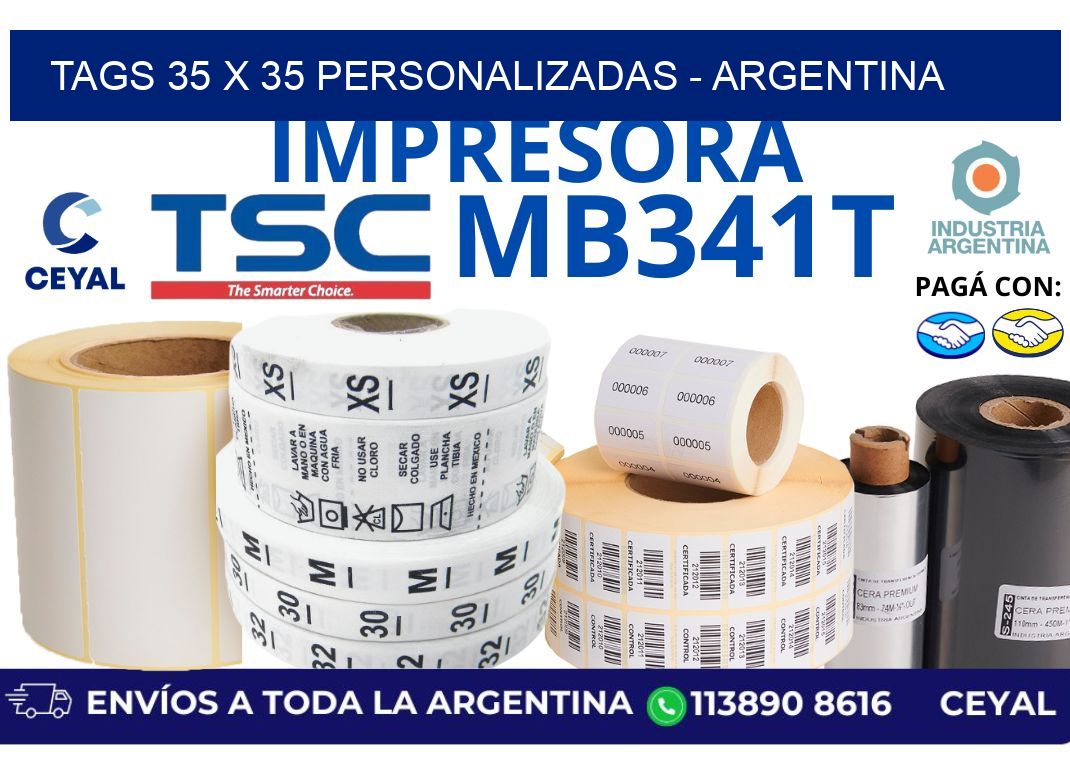 tags 35 x 35 personalizadas - Argentina