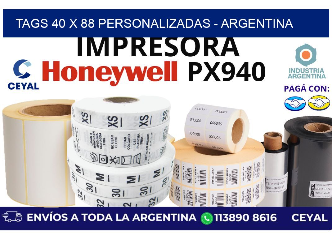 tags 40 x 88 personalizadas – Argentina