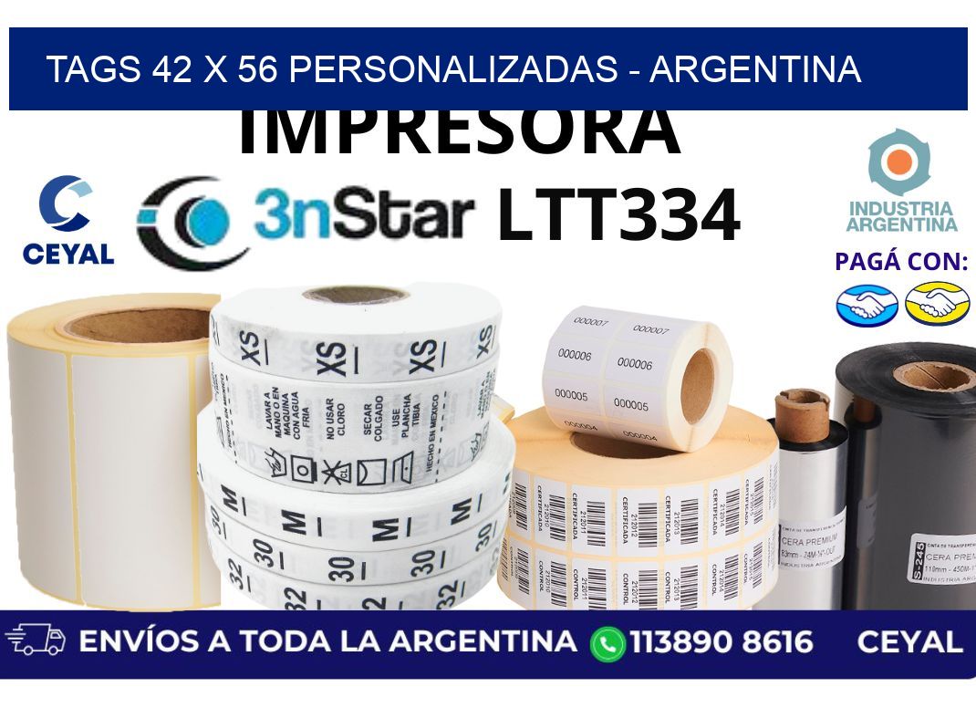 tags 42 x 56 personalizadas - Argentina