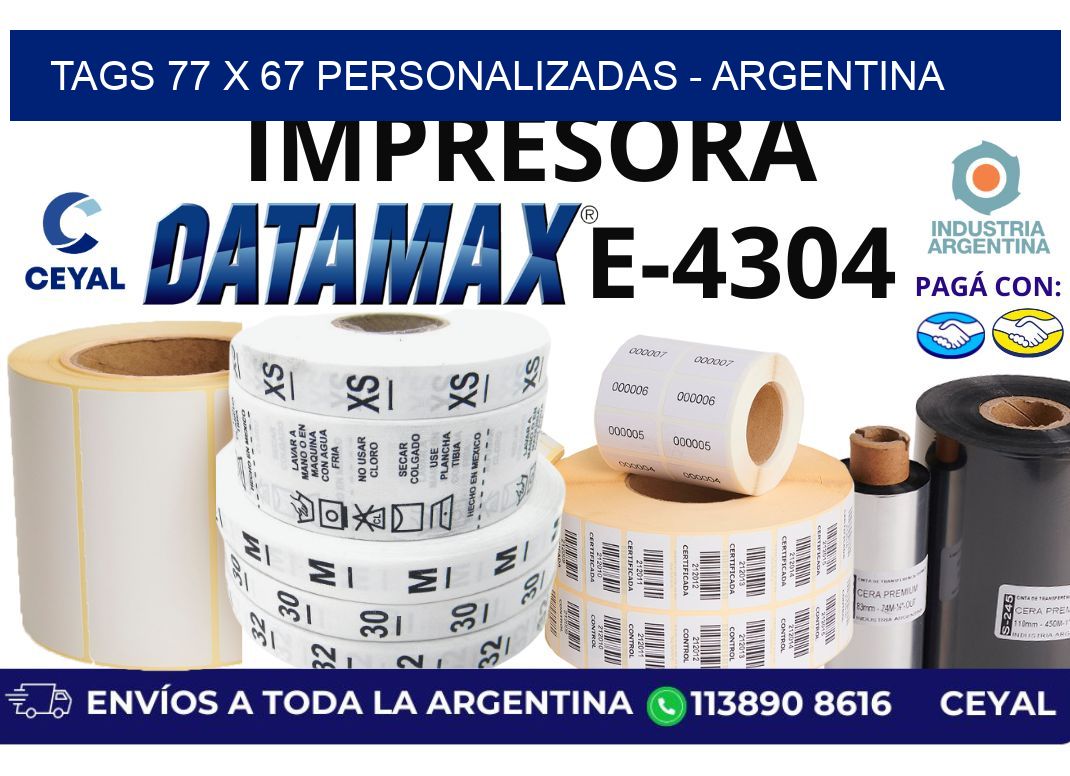 tags 77 x 67 personalizadas - Argentina