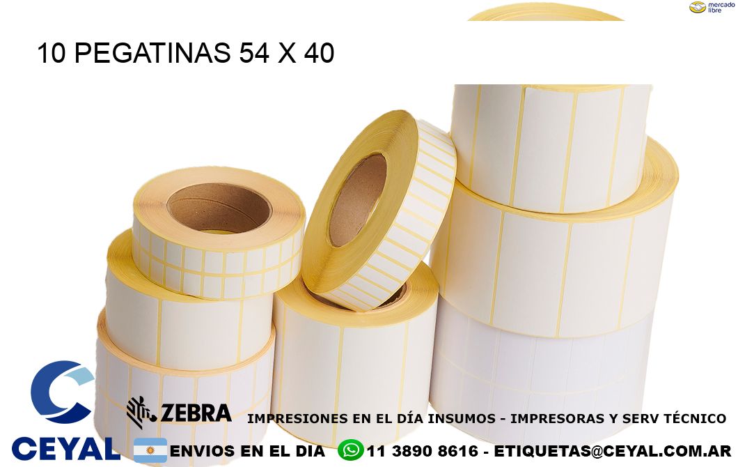 10 PEGATINAS 54 x 40