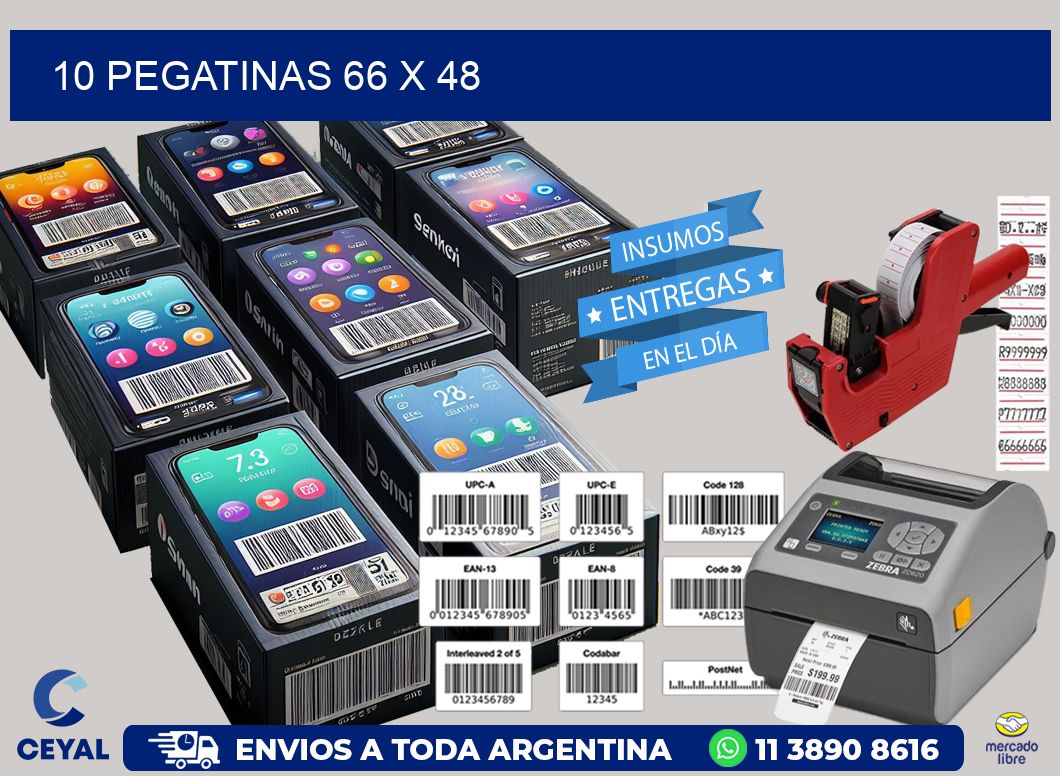 10 PEGATINAS 66 x 48